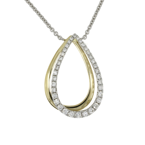 18ct White Gold Diamond Teardrop Pendant