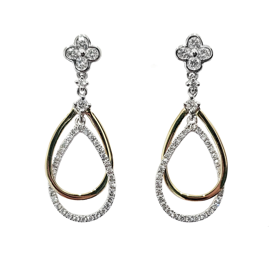 18ct Gold Diamond Teardrop Earrings