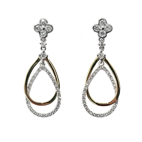 18ct Gold Diamond Teardrop Earrings