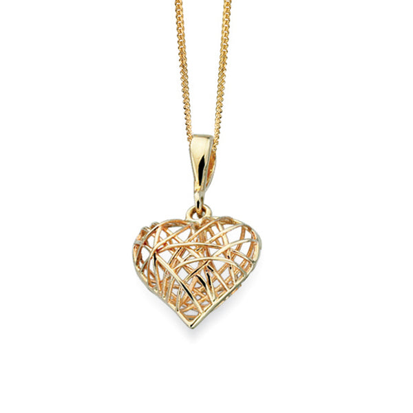 9ct Gold Caged Heart Pendant