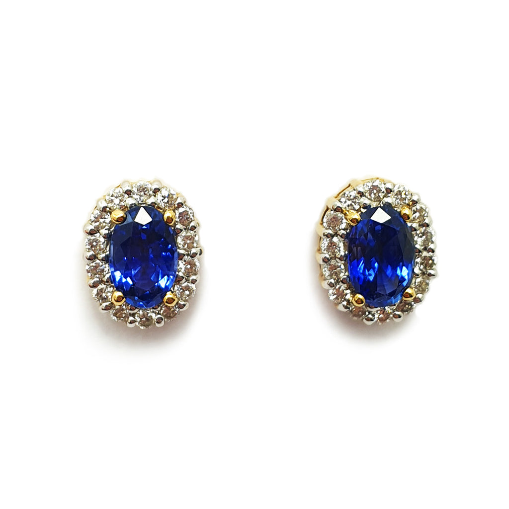 18ct Sapphire Diamond Earrings